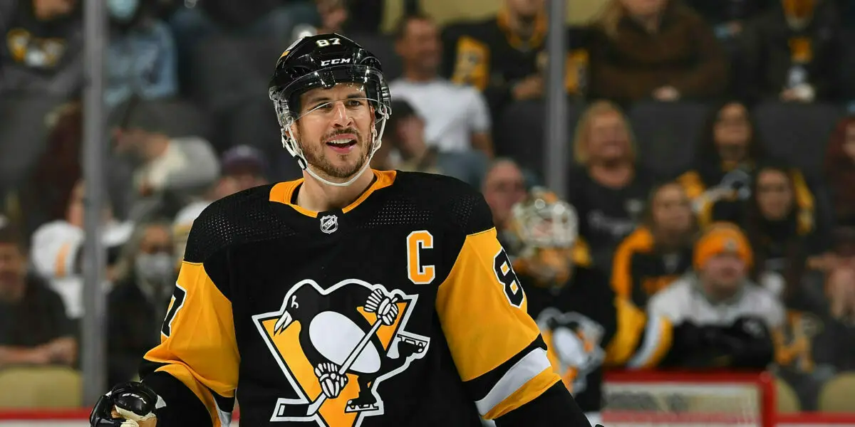 Sidney Crosby skating for the Pittsburgh Penguins