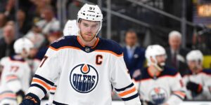 Connor McDavid skating for the Edmonton Oilers