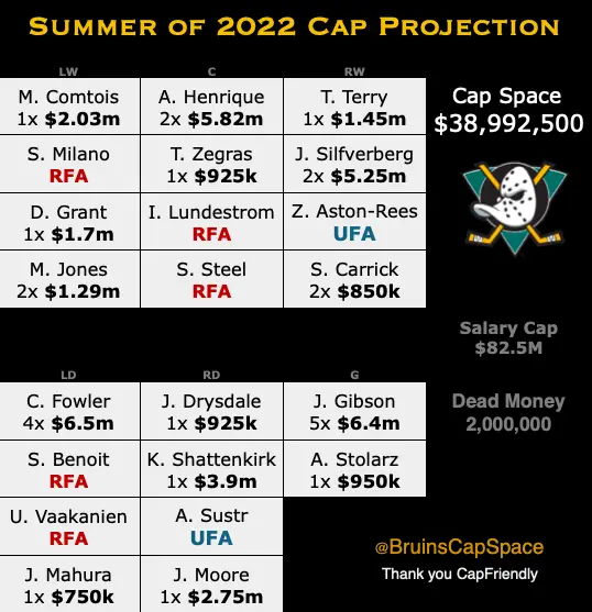 Anaheim Ducks Salary Cap