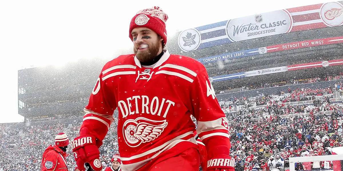 The Detroit Red Wings win their first Stanley Cup in 42 years