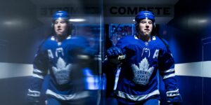 Mitch Marner heading to the Leafs locker-room