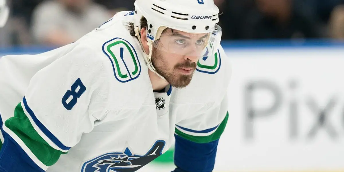 Vancouver Canucks Forward Conor Garland Awaits Face-off