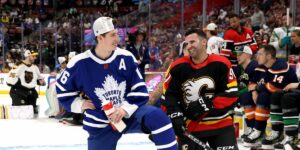 Maple Leaf Star Mitch Marner at All-Star Game With Calgary Forward Nazem Kadri