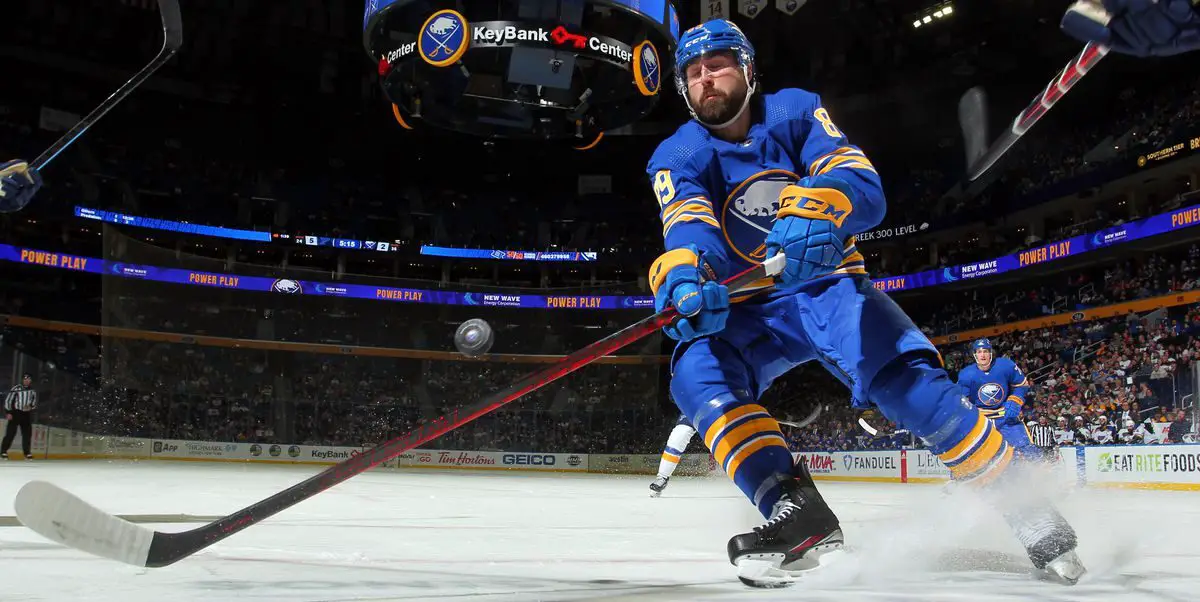 Alex Tuch skating for the Buffalo Sabres