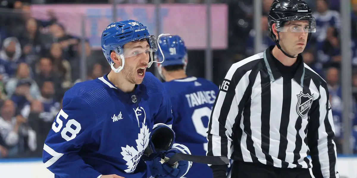 Leafs Forward Michael Bunting Argues With Officials Over Penalty
