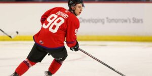 Connor Bedard skating for Team Canada