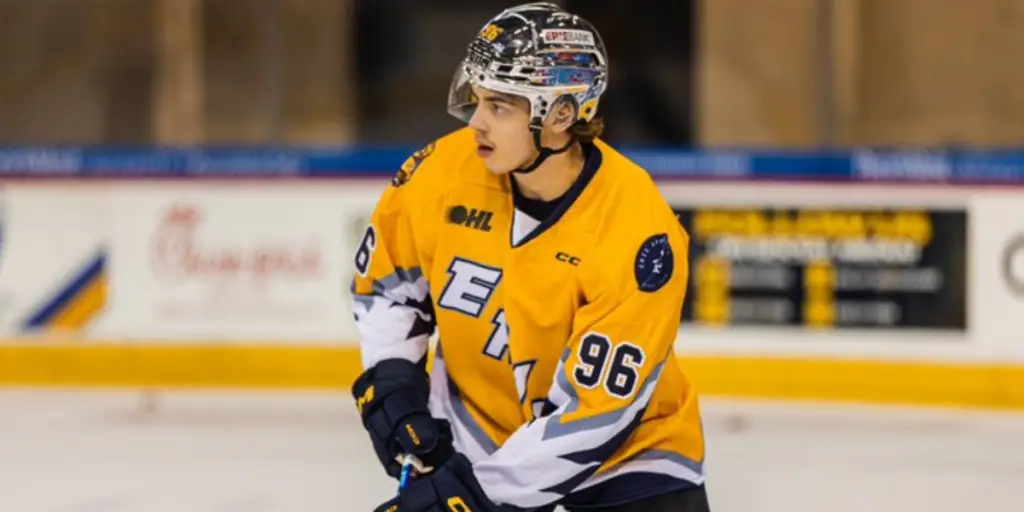 Ondrej Molnar skating for the Erie Otters of the OHL