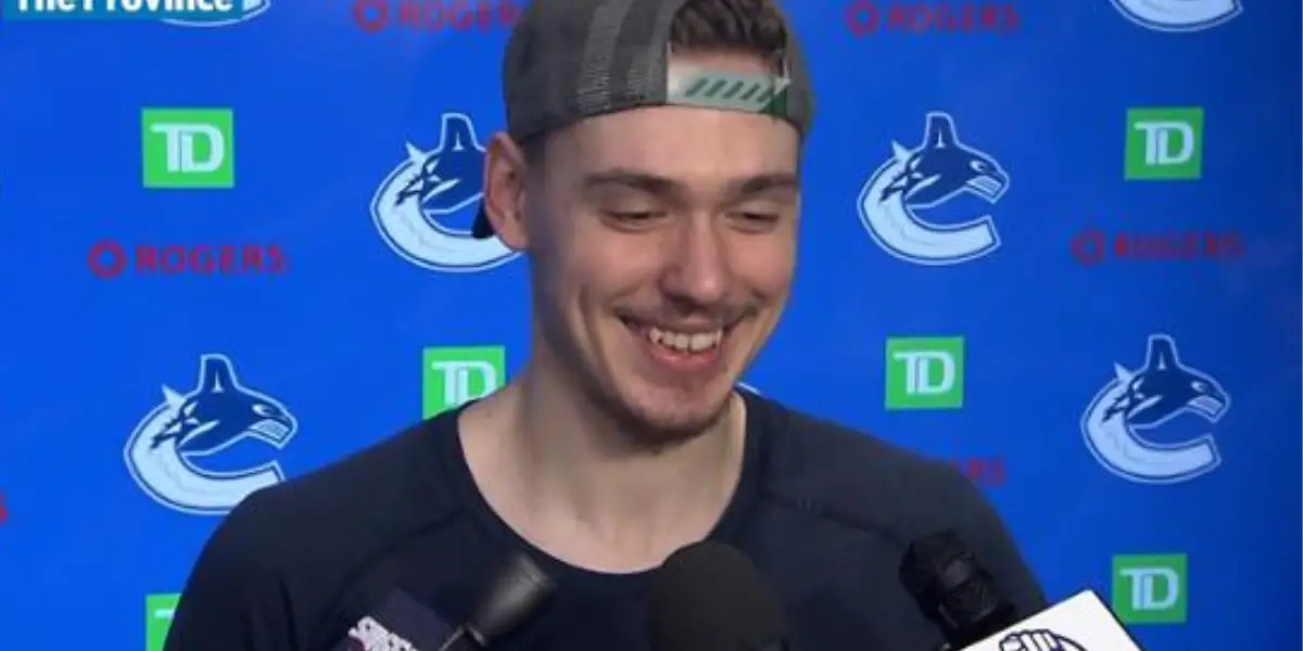 Arthur Silvos at a Canucks Press Conference