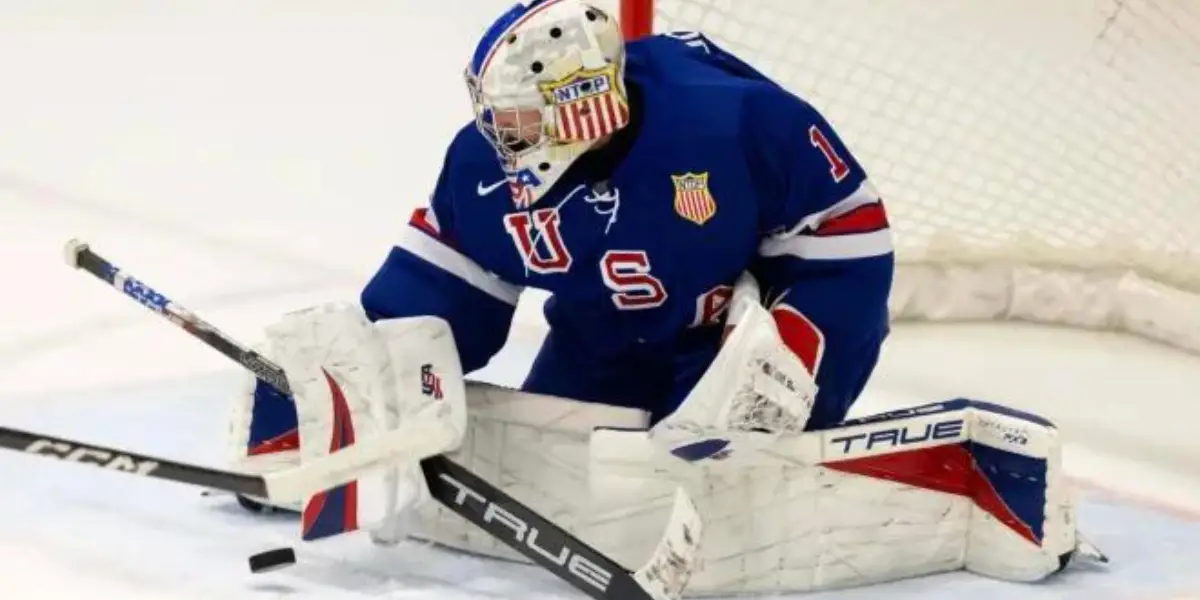 Trey Augustine in net for the USNTDP