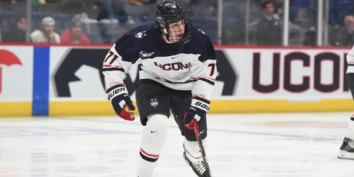 Matthew Wood skating for the University of Connecticut