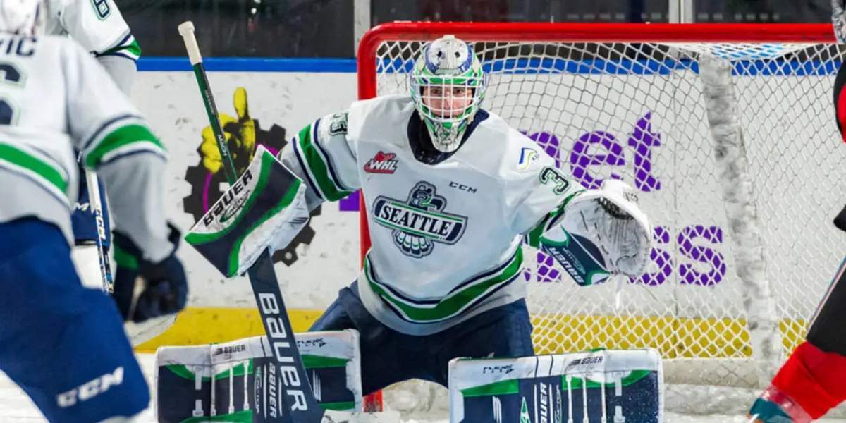 The Western Hockey League chose Scott Ratzlaff of the Seattle Thunderbirds as the Goaltender of the Month for December. COURTESY PHOTO, Brian Liesse, Seattle Thunderbirds