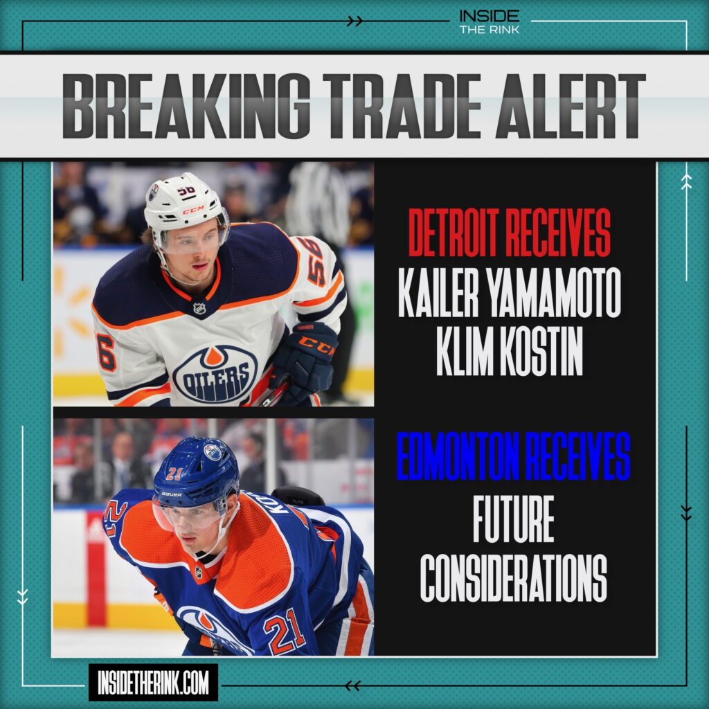 Oilers deal forwards Kailer Yamamoto, Klim Kostin to Red Wings - ESPN