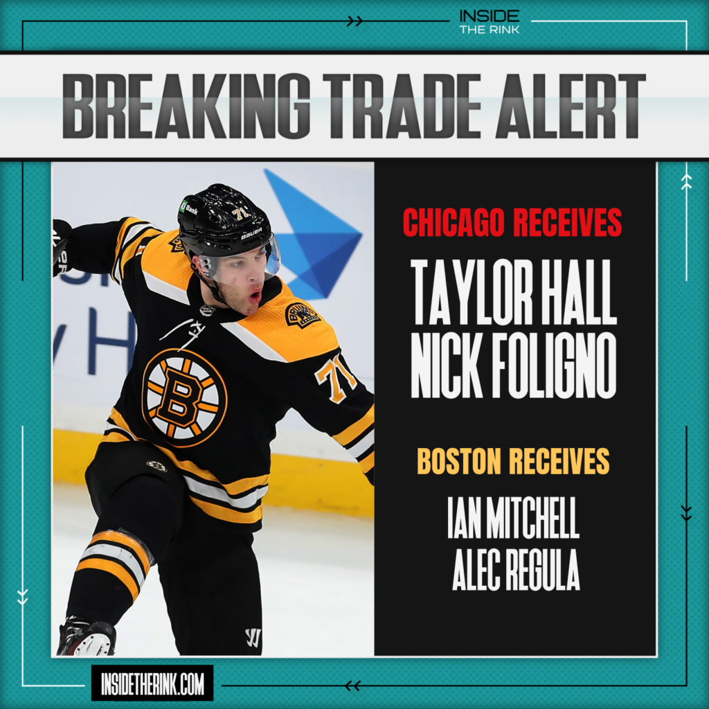 The Rink - BREAKING: Blackhawks acquire Taylor Hall, Nick Foligno from  Boston