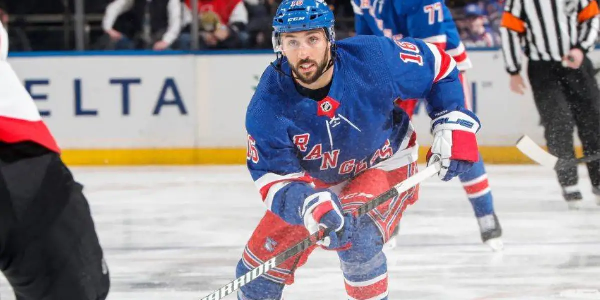 Vincent Trocheck skating for the New York Rangers