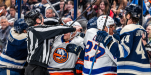 Blue Jackets Scuffle With Islanders