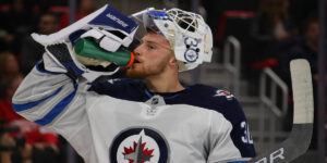 Laurent Brossoit with the Winnipeg Jets