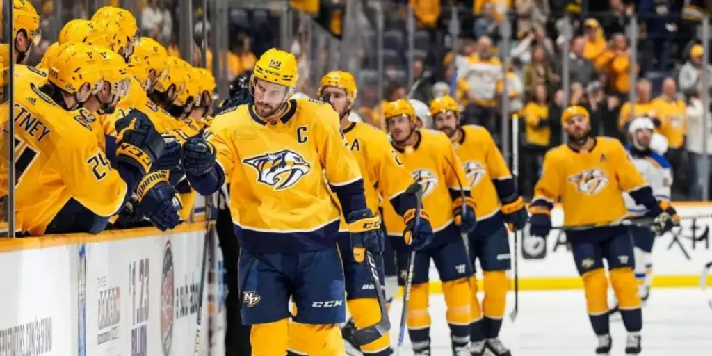 Roman Josi Celebrating After Goal