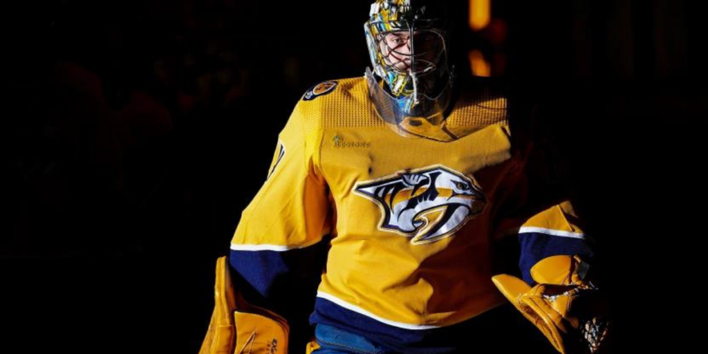 Juuse Saros Preparing for a Game