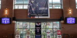 A memorial at Nationwide Arena for Johnny and Matthew Gadurea