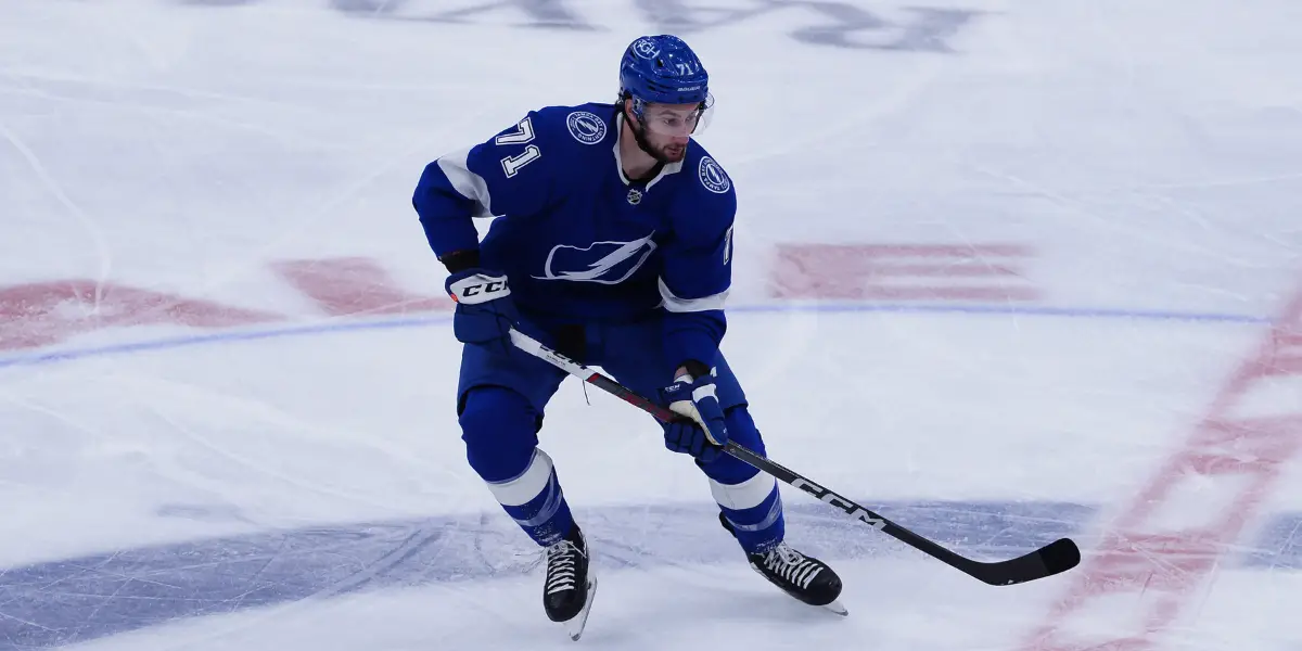 Anthony Cirelli #71 skating for the Tampa Bay Lightning