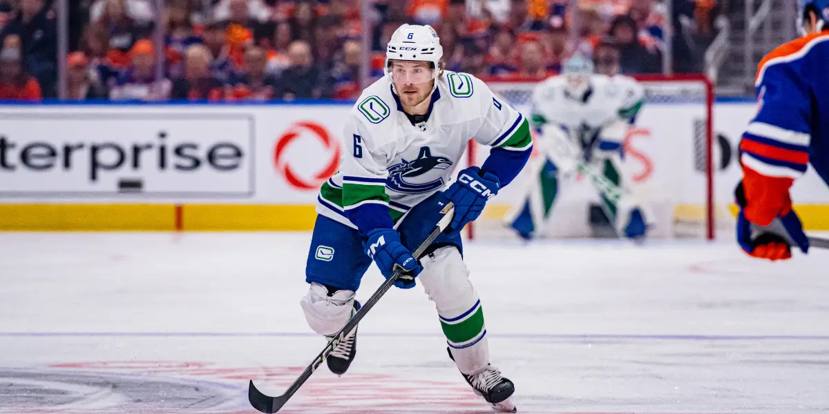 Brock Boeser #6 skating for the Vancouver Canucks