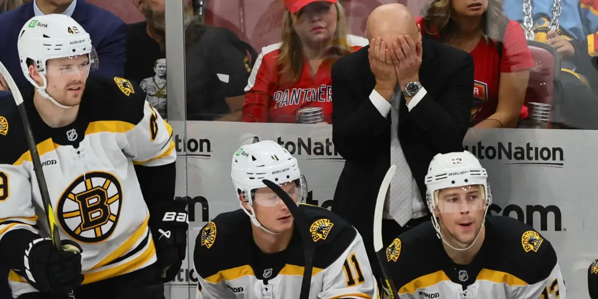 Jim Montgomery upset behind the Boston Bruins bench