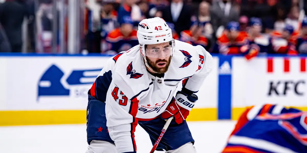 Tom Wilson #43 skating for the Washington Capitals