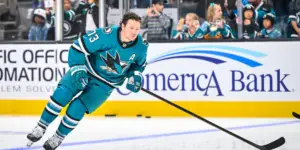 Tyler Toffoli skating for the San Jose Sharks