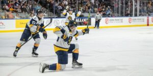 Norfolk Admirals celebrating a goal