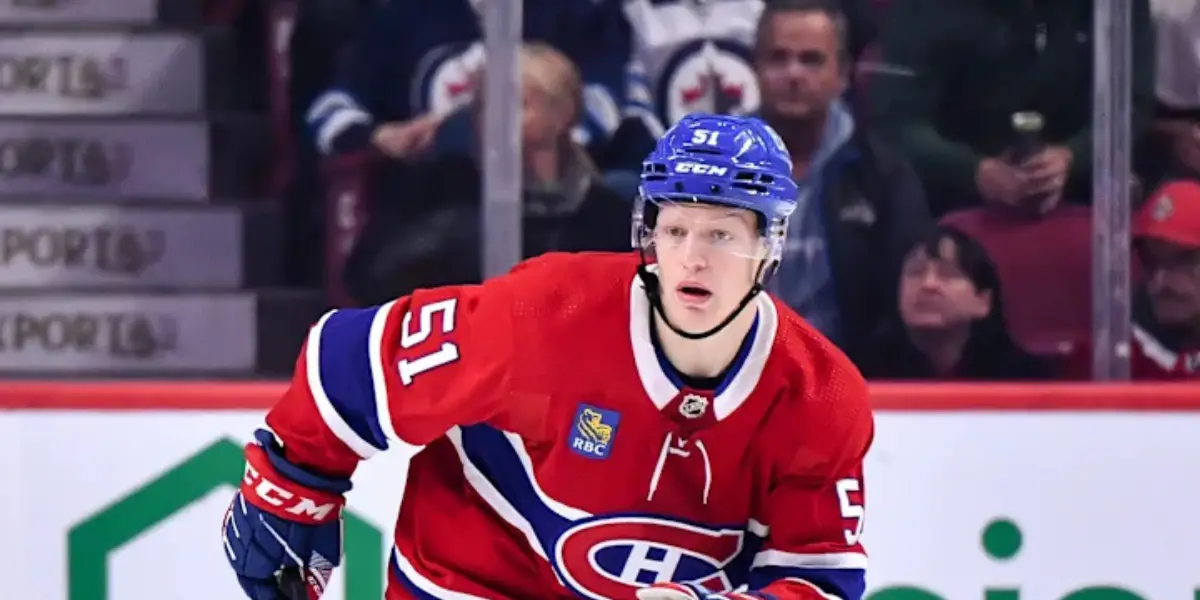 Emil Heineman skating for the Montreal Canadiens