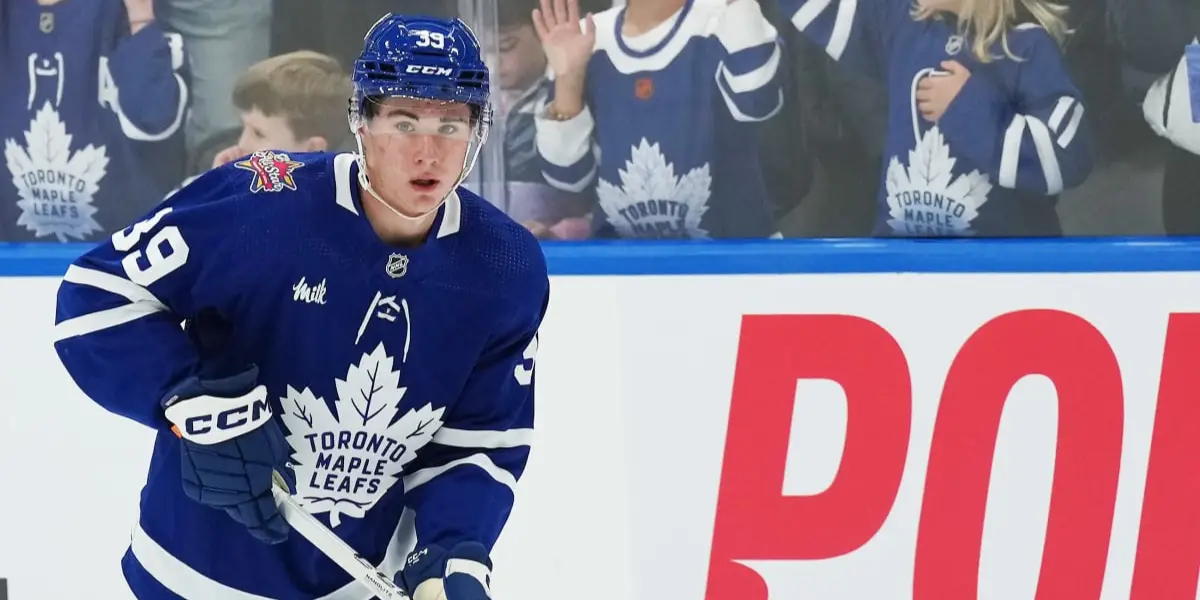 Fraser Mintent skating for the Toronto Maple Leafs