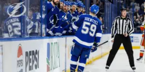 Tampa Bay Lightning celebrating a goal