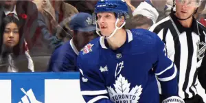 John Klingberg skating for the Toronto Maple Leafs