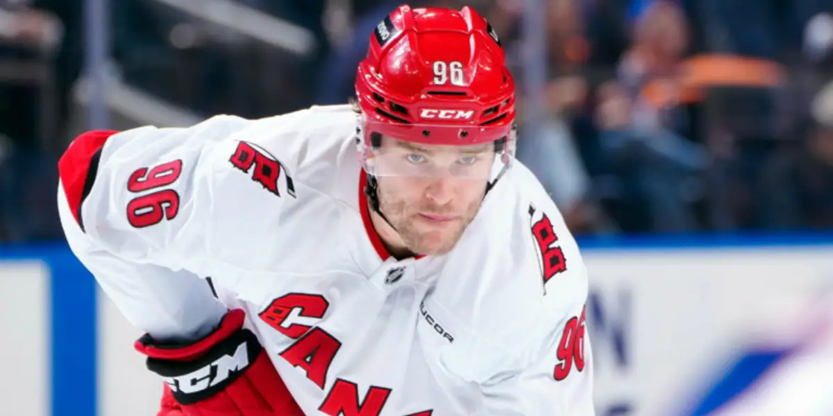 Mikko Rantanen #96 skating for the Carolina Hurricanes