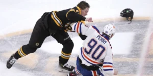 Trent Frederic and Corey Perry fighting