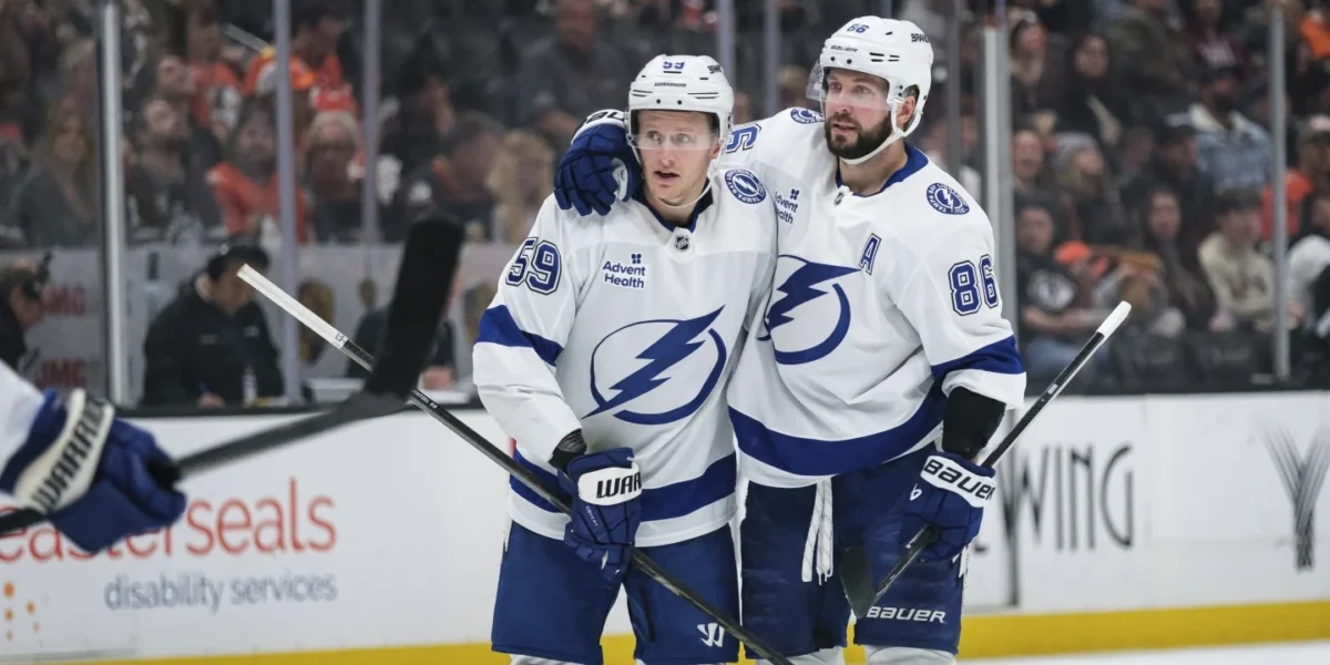 Tampa Bay Lightning celebrating a goal