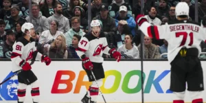 New Jersey Devils celebrating a goal