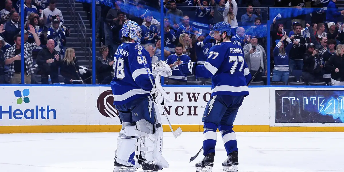 Tampa Bay Lightning celebrating a win