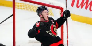 Brady Tkachuk skating for the Ottawa Senators