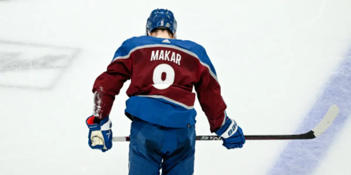 Cale Makar skating for the Colorado Avalanche