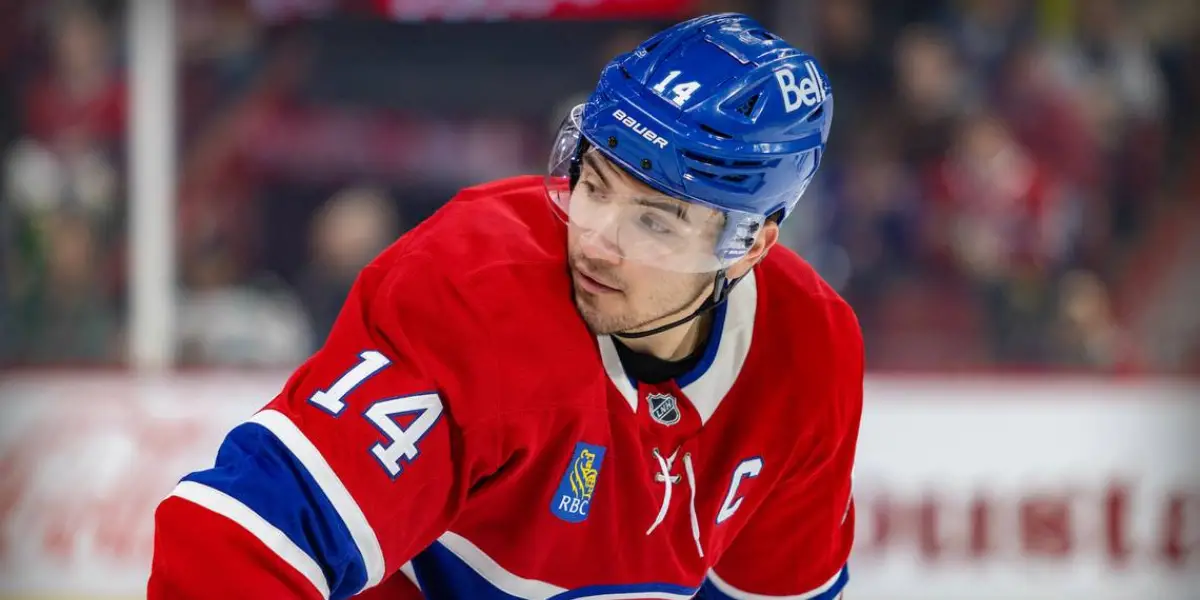 Nick Suzuki skating for the Montreal Canadiens