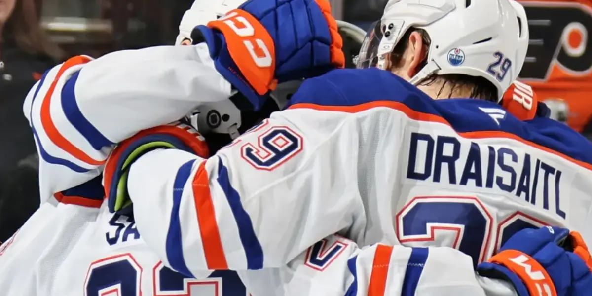 Edmonton Oilers celebrating a goal