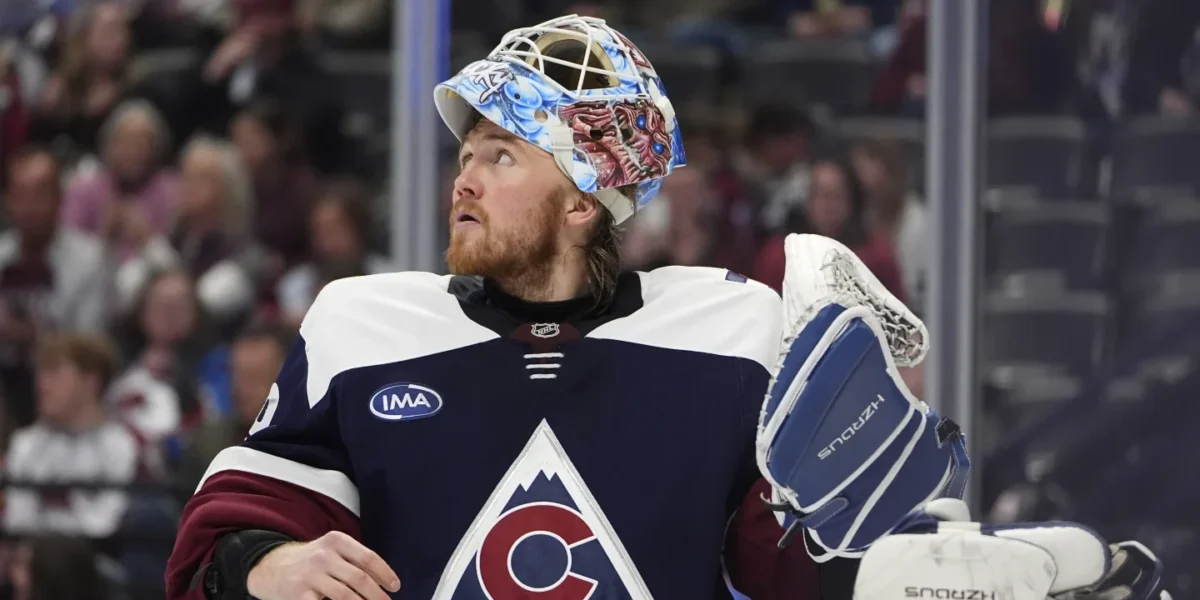 Mackenzie Blackwood in net for the Colorado Avalanche