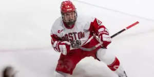 Ty Gallagher celebrating with Boston University