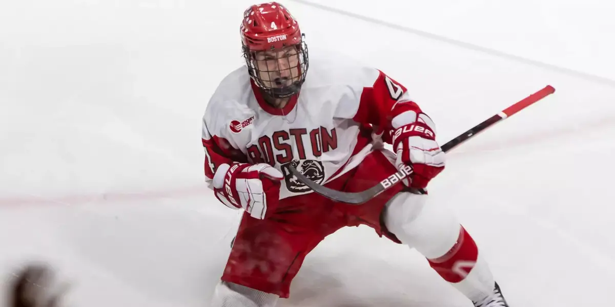 Ty Gallagher celebrating with Boston University