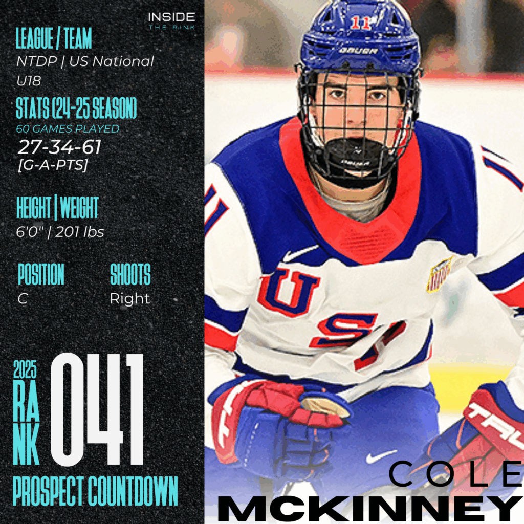 Cole McKinney of the 2025 NHL Draft