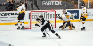 Mateo Nobert skating for the Blainville-Boisbriand Armada of the Quebec Maritimes Junior Hockey League