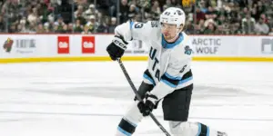 Matias Maccelli skating for the Utah Hockey Club