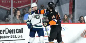 Nick Jermain skating for the Maine Mariners