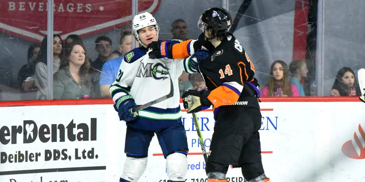 Nick Jermain skating for the Maine Mariners